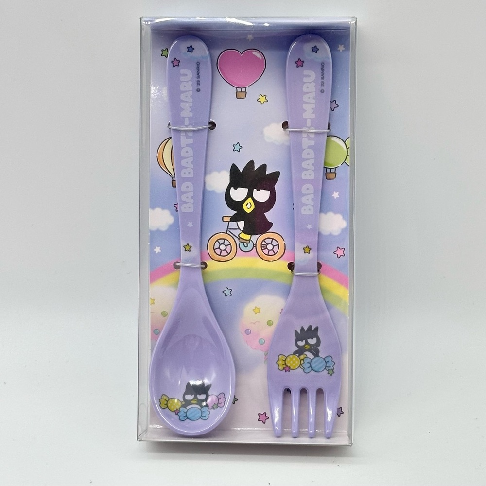 Sanrio Character Badtz-Maru Plastic Spoon and Fork Cutlery Set